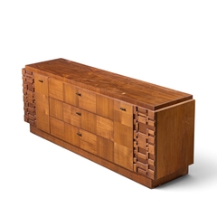  Lane Furniture Lane Brutalist Mid Century Walnut Lowboy Dresser - 4720438
