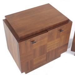  Lane Furniture Lane Brutalist Mid Century Walnut Nightstands Pair - 3824140