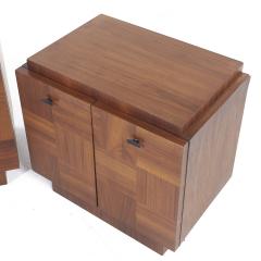  Lane Furniture Lane Brutalist Mid Century Walnut Nightstands Pair - 3824141