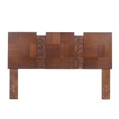  Lane Furniture Lane Brutalist Mid Century Walnut Queen Headboard - 3824149