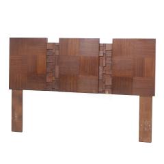  Lane Furniture Lane Brutalist Mid Century Walnut Queen Headboard - 3824150