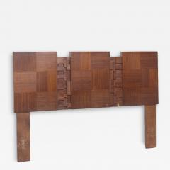  Lane Furniture Lane Brutalist Mid Century Walnut Queen Headboard - 3828643