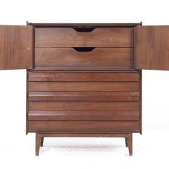  Lane Furniture Lane First Edition Mid Century Walnut Highboy Dresser - 3834739