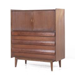  Lane Furniture Lane First Edition Mid Century Walnut Highboy Dresser - 3834741