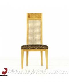  Lane Furniture Lane Mid Century Burlwood and Cane Dining Chairs Set of 6 - 3127844