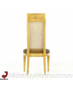  Lane Furniture Lane Mid Century Burlwood and Cane Dining Chairs Set of 6 - 3127851