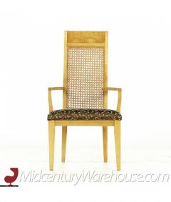  Lane Furniture Lane Mid Century Burlwood and Cane Dining Chairs Set of 6 - 3127857