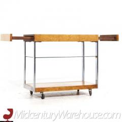  Lane Furniture Lane Mid Century Burlwood and Chrome Serving Bar Cart - 3392902