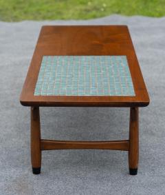  Lane Furniture Lane Monte Carlo Blue Tile Top and Walnut Coffee and Pair Side Tables Set - 4232450