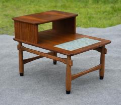  Lane Furniture Lane Monte Carlo Blue Tile Top and Walnut Coffee and Pair Side Tables Set - 4232483