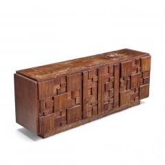  Lane Furniture Lane Staccato Brutalist Mid Century Walnut Lowboy Dresser - 4422854