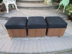  Lane Furniture Lovely Set of Three Rolling Storage Cube Stools Mid Century Modern - 1760279