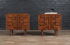  Lane Furniture Mid Century Brutalist Modern Staccato Night Stands by Lane - 4212915