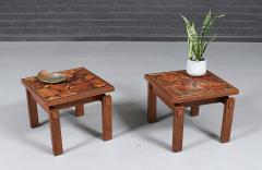  Lane Furniture Mid Century Floating Top Walnut Live Edge Side Tables by Lane - 4736476