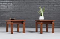  Lane Furniture Mid Century Floating Top Walnut Live Edge Side Tables by Lane - 4736479