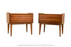  Lane Furniture Mid Century Lane Walnut Pair Nightstands End Tables First Edition Collection - 3574384