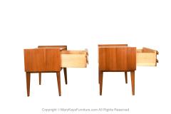  Lane Furniture Mid Century Lane Walnut Pair Nightstands End Tables First Edition Collection - 3574418