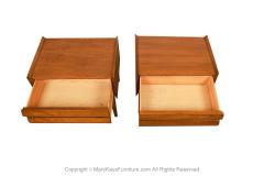  Lane Furniture Mid Century Lane Walnut Pair Nightstands End Tables First Edition Collection - 3574436