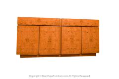  Lane Furniture Mid Century Milo Baughman Style Burl Wood Sideboard Credenza Bar Cabinet - 3574393