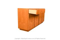  Lane Furniture Mid Century Milo Baughman Style Burl Wood Sideboard Credenza Bar Cabinet - 3574395