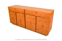  Lane Furniture Mid Century Milo Baughman Style Burl Wood Sideboard Credenza Bar Cabinet - 3574438