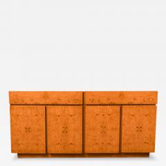  Lane Furniture Mid Century Milo Baughman Style Burl Wood Sideboard Credenza Bar Cabinet - 3575025