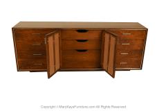  Lane Furniture Mid Century Walnut Chrome Lane Lowboy Dresser - 3419747