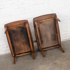  Lane Furniture Mid century modern pair lane step end tables with inlaid walnut burl style 1927 - 1682021