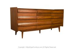  Lane Furniture Midcentury Lane Walnut First Edition Triple Dresser - 3536487