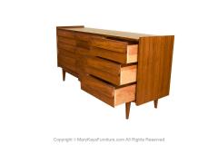  Lane Furniture Midcentury Lane Walnut First Edition Triple Dresser - 3536488