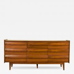  Lane Furniture Midcentury Lane Walnut First Edition Triple Dresser - 3536499