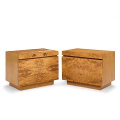  Lane Furniture Milo Baughman Style Lane Mid Century Burlwood Nightstands Pair - 4263488