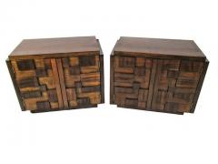  Lane Furniture Pair American Modern Mahogany Cube Night Stands Lane - 4644574