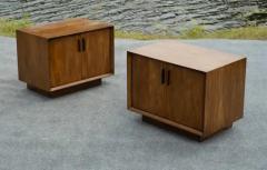  Lane Furniture Pair Lane Bookmatched Paldao Walnut Metal Nightstands or End Tables MidCentury - 3833409