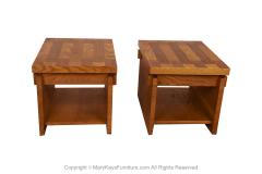  Lane Furniture Pair Mid Century Lane Brutalist End Tables Nightstands - 3706746