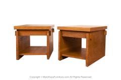  Lane Furniture Pair Mid Century Lane Brutalist End Tables Nightstands - 3706747