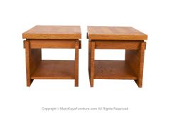  Lane Furniture Pair Mid Century Lane Brutalist End Tables Nightstands - 3706748