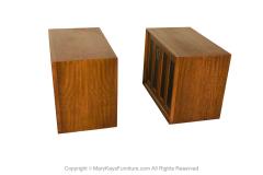  Lane Furniture Pair Mid Century Walnut Chrome Lane Cabinets Nightstands - 3462255