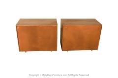  Lane Furniture Pair Mid Century Walnut Chrome Lane Cabinets Nightstands - 3462258