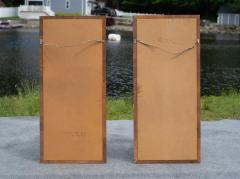  Lane Furniture Pair Uncommon Lane Altavista Rosewood Wall Mounted Bevelled Mirrors 47x21 - 4222900