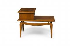  Lane Furniture Pair of Lane Altavista Modern Walnut 2 Tier Nightstands End Tables - 4274391
