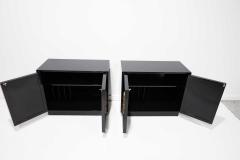  Lane Furniture Pair of Lane Floral Chests in Black Laquer - 1896877