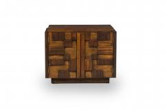  Lane Furniture Pair of Lane Furniture Modern Mahogany Cube Nightstands Bedside Tables - 4274115