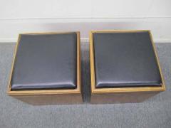  Lane Furniture Pair of Lane Walnut Game Cube Storage Stools Mid Century Modern - 1831577