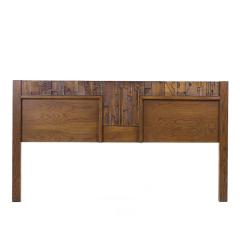  Lane Furniture Paul Evans Style Lane Pueblo Brutalist Mid Century Walnut King Headboard - 3955504