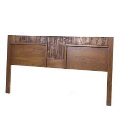  Lane Furniture Paul Evans Style Lane Pueblo Brutalist Mid Century Walnut King Headboard - 3955506