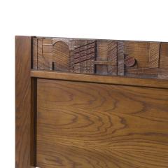  Lane Furniture Paul Evans Style Lane Pueblo Brutalist Mid Century Walnut King Headboard - 3955507