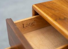  Lane Furniture Restored Warren Church for Lane Perception Walnut Oak 3 Drawer Woven Cabinet - 4158008