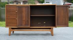  Lane Furniture Restored Warren Church for Lane Perception Walnut Oak 3 Drawer Woven Cabinet - 4158070
