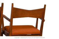  Lane Furniture Six Mid Century Walnut Dining Chairs Lane Tuxedo inlay - 2957221